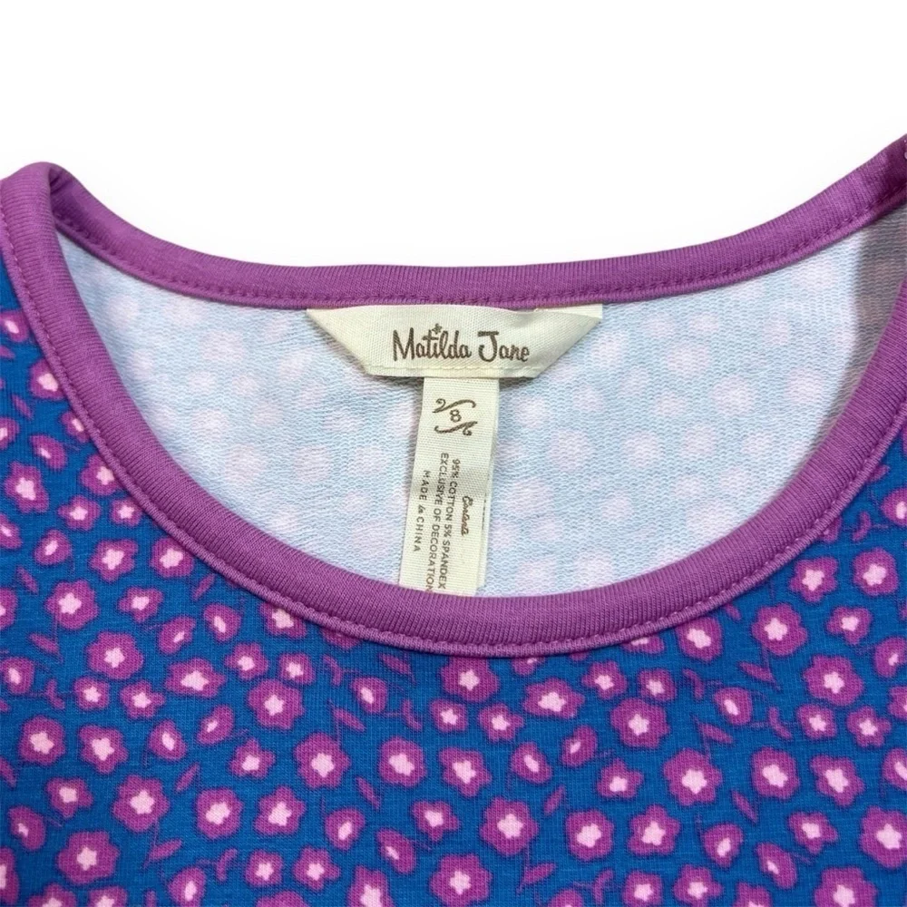 Matilda Jane Play All Day Dress Girls 8 Choose Your Own Path Floral Stripes Tier